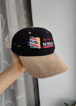 Вінтажна кепка бейсболка nissan racing 1997 vodafone шерстяна кепка шкіряний козирок
