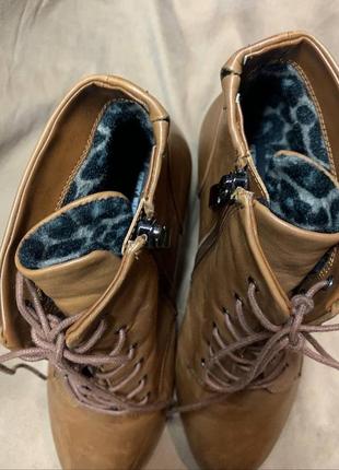 Ботильони коричневі gerry weber еко-шкіра весна-осінь ботинки на каблуку жіночі6 фото
