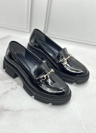 Женские туфли лоферы чёрные кожаные замшевые лаковые под заказ 36-43р все цвета