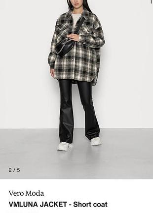 Vero moda стильна сорочка оверсайз жіноча клітинка m-l