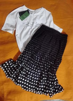 Юбка миди горох