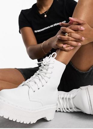 Оригінал dr.martens jadon white  мартінс жадон білий  на платформі ,мартинс оригинал белый1 фото