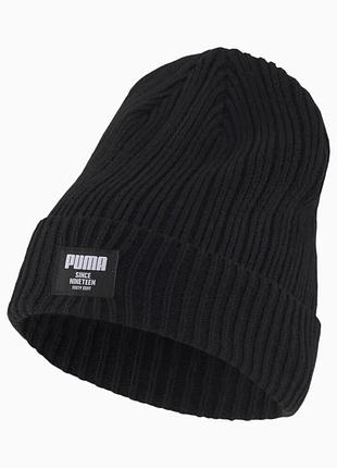 Шапка puma ribbed classic beanie 02283101 р.one size чорний1 фото