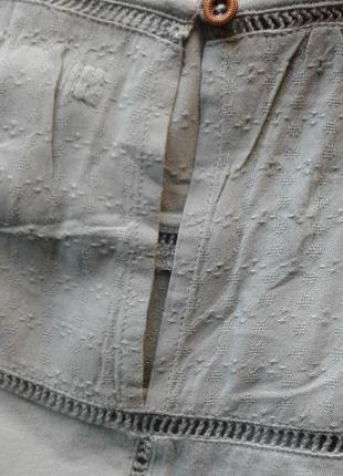 Натуральная комбинировання блуза с мережкой white stuff хлопок вискоза супер батал6 фото