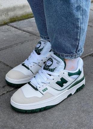 Кроссовки женские 36-41 new balance 550 'white green’ premium