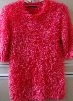 Шёлковый свитер розовый джемпер  травка1 фото