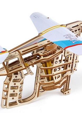 Механический 3d деревянный конструктор ugears «запускатель самолетов» ms3 фото