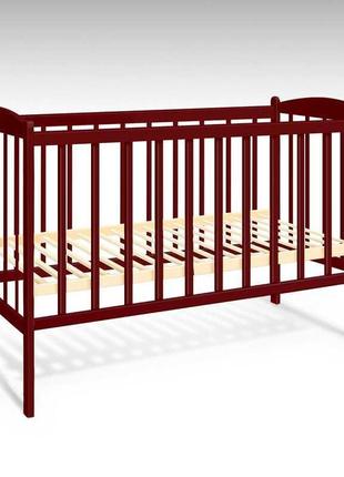 Кроватка для новорожденных  темно коричневая "простая"