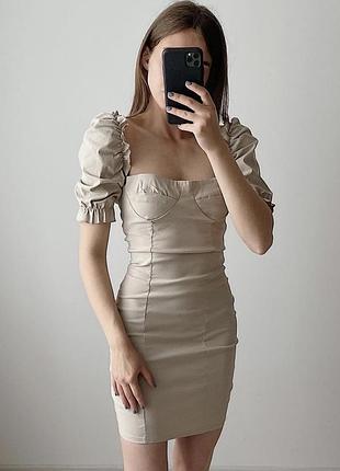 Сукня xs-s міні плаття  нюд zara бежеве зара