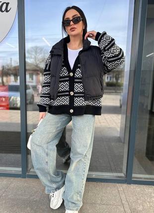 Вязанный оверсайз кардиган код: 408-нс