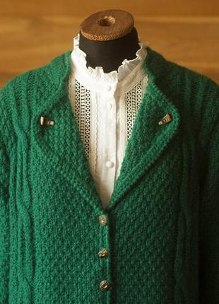 Зеленый шерстяной винтажный женский кардиган sportalm, размер l, xl3 фото