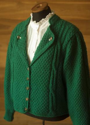 Зеленый шерстяной винтажный женский кардиган sportalm, размер l, xl4 фото