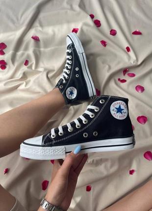 Женские кеды chuck taylor all star hi 'black' 2 / конверс женская демисезонная обувь на весну и осень конверсы1 фото