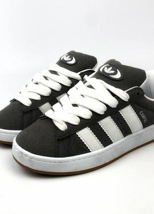 Стильные кроссовки класса люкс adidas campus  grey&white3 фото