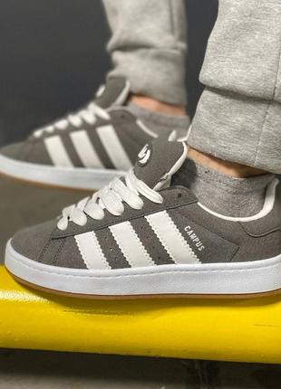 Стильные кроссовки класса люкс adidas campus  grey&white9 фото