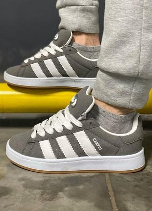 Стильные кроссовки класса люкс adidas campus  grey&white1 фото