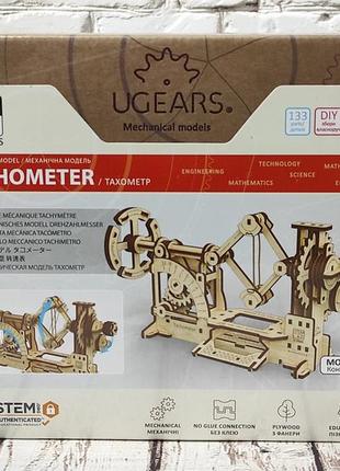 Механічна stem-модель «тахометр» дерев'яний конструктор ugears ms1 фото