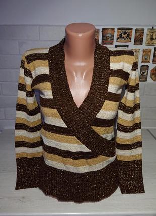 Красивая кофта джемпер с люрексом р.42 /44