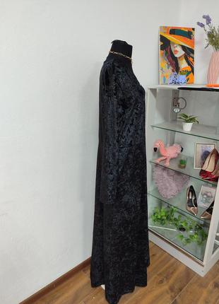 Стильна оксамитова сукня трапеція максі, відрізна батальна4 фото