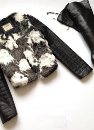 Брендовая стильная утепленная меховая куртка parisian collection