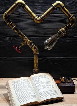 Лампа серце в стилі лофт/оригінальний подарунок/ручна робота!3 фото