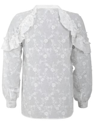 Coster copenhagen белая блуза вышивка цветочный принт /9521/3 фото