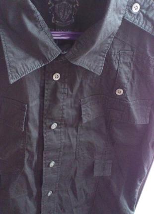 Рубашка мужская хлопковая с коротким рукавом фаертрап cорочка чоловіча firetrap р.s🏴󠁧󠁢󠁥󠁮󠁧󠁿3 фото