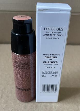 Chanel les beiges water-fresh blush ультралегкі флюїд-рум'яна, light peach, 20ml1 фото