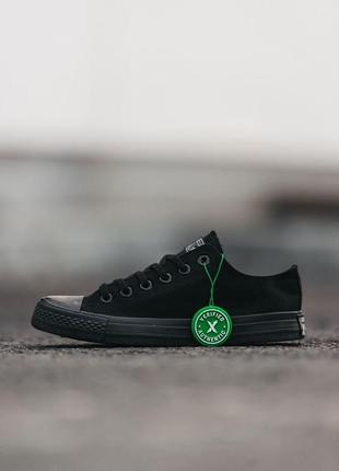 Женские низкие кеды конверс converse black / женская демисезонная обувь на весну и осень конверсы черные6 фото