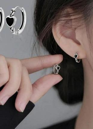 Сережки кільця маленькі срібло silver original