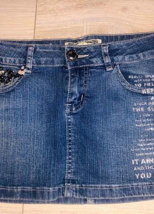 Джинсова міні-спідничка
