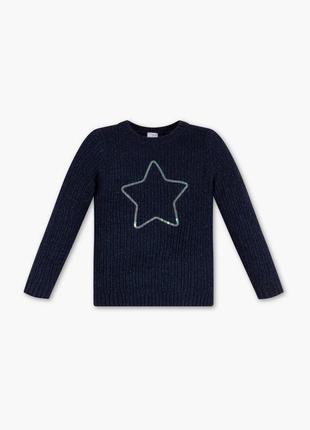 Ошатний светр для дівчинки c&a palomino німеччина розмір 128 синій оригінал1 фото