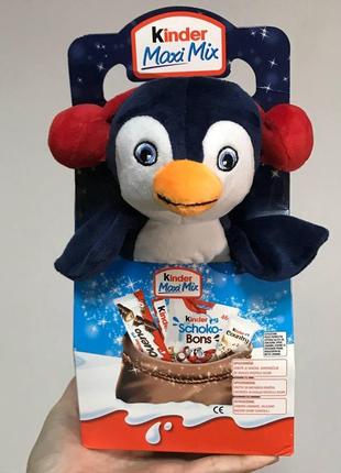 Набор сладостей kinder maxi с игрушкой пингвин, 133  г