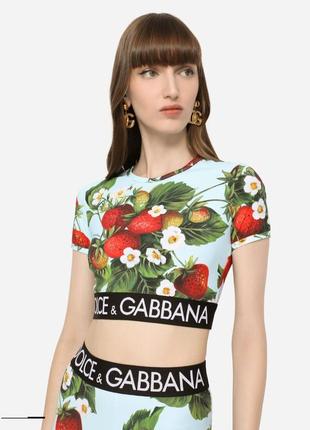 Dolce & gabbana топ футболка клубничный принт /9536/