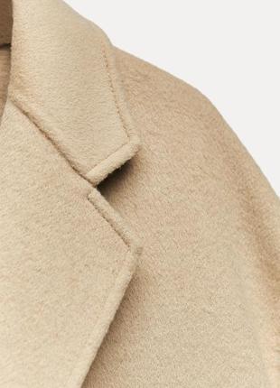 Zara вовняне пальто, шерстяне пальто з вовною, плащ7 фото