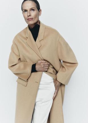 Zara пальто із вовни, шерстяне вовняне пальто4 фото