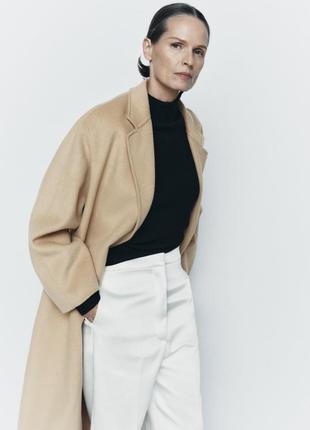 Zara пальто із вовни, шерстяне вовняне пальто5 фото
