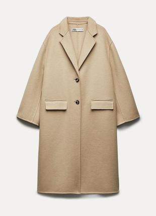 Zara пальто із вовни, шерстяне вовняне пальто8 фото