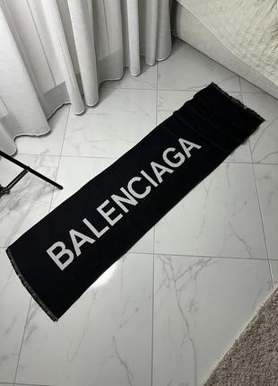 Balenciaga black & white logo signature oversized scarf2 фото