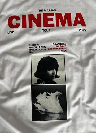 Біла бавовняна принтована футболка cinema3 фото