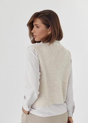 Комплект сорочка та вязаний жилет