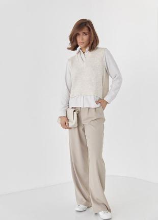 Комплект сорочка та вязаний жилет