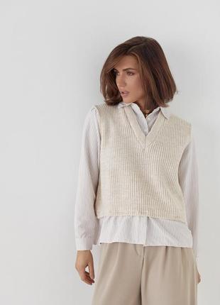 Комплект сорочка та вязаний жилет