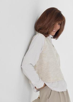 Комплект сорочка та вязаний жилет