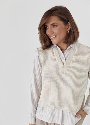 Комплект сорочка та вязаний жилет