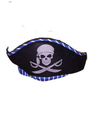 Сине-черная пиратская повязка на голову из фетра1 фото