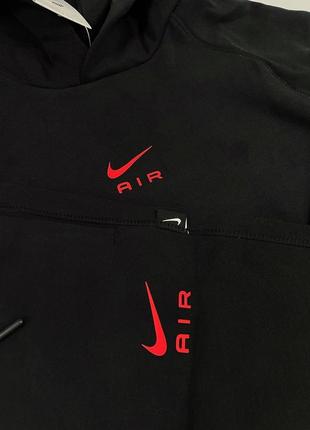 Спортивний костюм nike air чорний з червоним лого костюм найк худі, штани найк чоловічий s, m, l4 фото