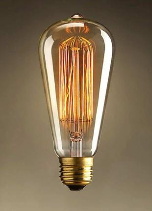 Лампа эдисона e27 st64-a 40w 2700k amber/ винтажная лампа