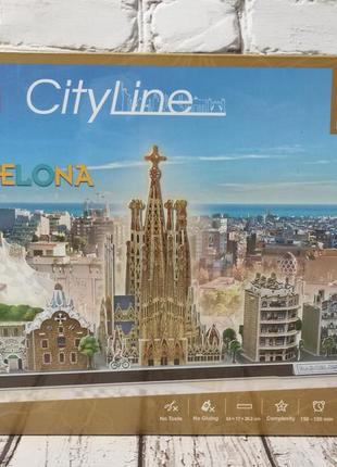 3d пазл cubicfun city line барселона (mc256h) ms