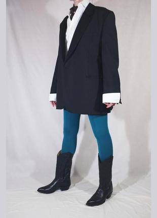 Вінтажний шерстяний чорний піджак смокінг skopes
(класичний, оверсайз, жакет, класичний, повсякденний, базовий)5 фото